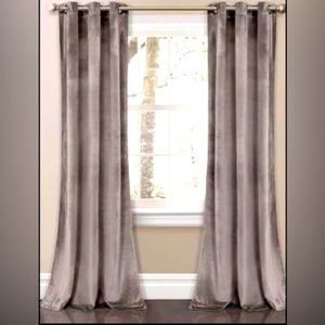 Gray Velvet Curtains- 6 Panels , 35x95